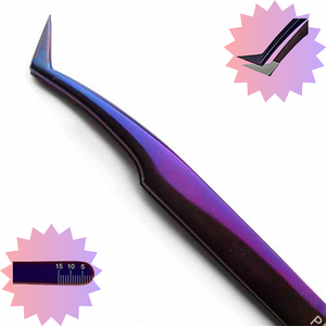 Pince à épiler en acier inoxydable à pointe inclinée et texture dentelée de 10 mm, couleur unie, avec logo personnalisé, faible MOQ, marque privée - Product Image 2