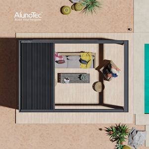 Биоклиматическая пергола AlunoTec с выдвижной крышей, алюминиевая, водонепроницаемая, с регулируемыми ламелями, моторизованная, для улицы - Product Image 6