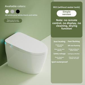 Toilettes automatiques domestiques intelligentes avec télécommande, bouclier en mousse anti-éclaboussures, évier en céramique intégré et réservoir d'eau - Product Image 6