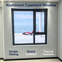 Fenêtre à battant en alliage d'aluminium de forme spéciale personnalisée, verre trempé à économie d'énergie, pour la décoration de la maison