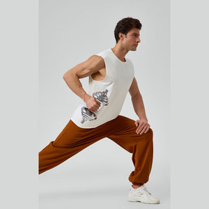 Chaleco Deportivo Holgado para Hombre <span class=keywords><strong>G</strong></span> TOP, Modal, Sensación Fresca, Transpirable, Hombros Anchos, Sin Mangas, Top de Fitness, Camiseta para Correr al Aire Libre - Product Image 5