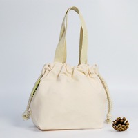 Sac à cordon personnalisé avec logo, pochette en toile de coton, fabricant de sacs de rangement, sac à poignée double usage, réutilisable, pour courses et déjeuner, en gros, OEM