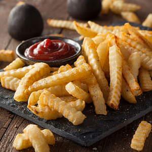 Frites surgelées premium coupe ondulée 7mm longueur naturelle norme export UE en vrac IQF snacks de pommes de terre frites goût salé toutes croquantes - Product Image 1