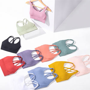 Sujetadores Deportivos SHINBENE Clásicos con Tirantes Cruzados, Espalda Bonita, Acolchado, Soporte Medio, Color Nude para Mujer, Fitness - Product Image 6