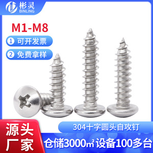 Tornillos autorroscantes de cabeza redonda de acero inoxidable 304 M1 M3 M4 M5 M8 para madera, grado métrico 8 - Product Image 2
