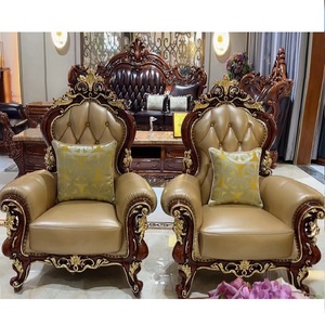 غرفة معيشة فاخرة في المنزل بنحت خشبي متين على الطراز الأوروبي - Product Image 4