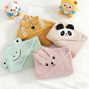 Serviette de Bain Bébé à Capuche Tissée de Haute Qualité, Motif Animal, Séchage Rapide, Super Absorbante, pour Salle de Bain et Chambre - Product Image 3