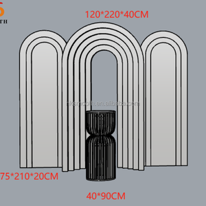 Arco Combinado Minimalista de 3 Piezas, Fondo de PVC, Acrílico Multicapa, para Bodas y Banquetes - Product Image 3