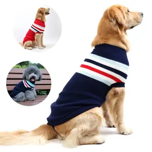 Sweater anjing besar pakaian natal hangat musim dingin untuk anjing kecil sedang besar Golden Retriever Rottweiler Corgi Cat Pullover Jumper