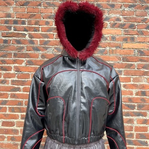 Giacca in Pelle da <span class=keywords><strong>Uomo</strong></span> Stile Bomber, Alta Qualità, Invernale, Casual, Vintage, <span class=keywords><strong>con</strong></span> Cappuccio, Taglie Grandi, Personalizzabile, Giacca da Motociclista in Pelle per <span class=keywords><strong>Uomo</strong></span> - Product Image 1