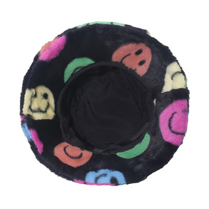 2025 Mùa Đông Dày Mũ Phụ Nữ Giản Dị Cắm Trại Ấm Áp Giả Lông Thỏ Lông Cừu Nụ Cười Hạnh Phúc Sang Trọng Xô Mũ Lông Ngư Dân Hat - Product Image 3