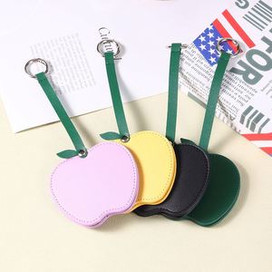 Colorful Korean Style Fruit Shape Makeup <b>Mirror</b> Custom PU Leather Rotate <b>Small</b> <b>Mirror</b> Keychain Portable Bag Accessory for Women - Product Image 2
