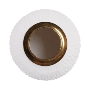 Vaso medio in resina con bordo in metallo, bianco, decorativo, per soggiorno, decorazioni per la casa, camera da letto, vanità - Product Image 6