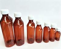 Bouteilles en plastique ovales pour médicaments liquides oraux de pharmacie, 1oz, 2oz, 3oz, 4oz, 6oz, 8oz, 12oz, 16oz, en PET ambré, pour sirop contre la toux