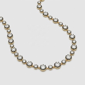 Collier à bulles en argent sterling 925 bicolore plaqué or 18 carats et bronze canon avec zircone cubique graduée - Product Image 4