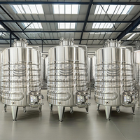 Nouvel état 10000L Double veste stockage fermenteur réservoir en acier inoxydable équipement de stockage de vin avec capacité 4000L