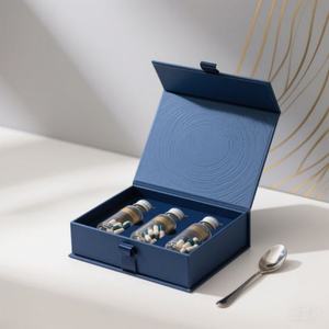 Boîtes d'emballage magnétiques en carton écologiques personnalisées, nouvelle arrivée, avec lamination mate et doublure en éponge pour les compléments alimentaires - Product Image 1