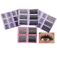 Faux cils en gros pour usine, bouquets individuels thermocollants, packs mixtes de 30 100 pièces, styles UE et US