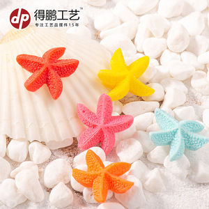 Mini-ornements en résine en forme d'étoile de mer, colorés, faits à la main, décoration d'intérieur, thème plage et océan, artisanat décoratif - Product Image 2