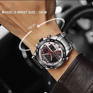 Reloj de Pulsera Naviforce 9171 NF9171 Original de Marca, Resistente al Agua, con Manecillas Luminosas, Cuarzo, Pantalla Digital Doble para Hombre - Product Image 3