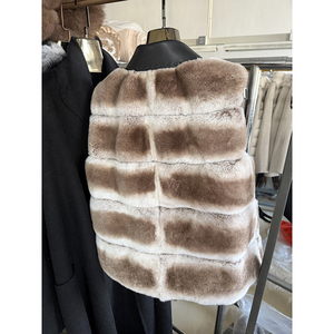 Veste en fourrure de <span class=keywords><strong>lapin</strong></span> Rex véritable pour femmes, col en peau de mouton naturelle de luxe ViVi7, texture douce, vêtements d'extérieur nobles pour femmes - Product Image 5