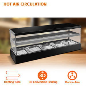 Vitrina de calentamiento de alimentos eléctrica de vidrio comercial Vitrina de calentamiento de pastel de <span class=keywords><strong>pizza</strong></span> de comida caliente - Product Image 4