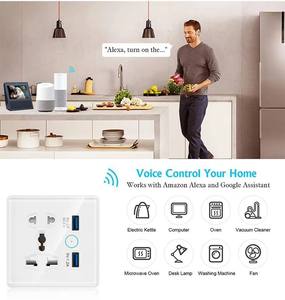 ปลั๊กไฟอัจฉริยะ ZB-153 Zigbee UK EU พร้อมพอร์ต USB Type-C  ควบคุมผ่านแอป Tuya Smart Life, Alexa และ Google Home  หน้าจอกระจก รองรับกระแสไฟ 20A - Product Image 2