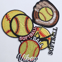 Écusson brodé personnalisé de baseball et softball thermocollant, badge sportif pour sweat-shirt, veste, maillot, chapeau, accessoires vestimentaires, vente en gros