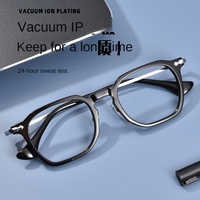 Bingkai Kacamata Pria Gaya Vintage Full-Rim Danyang Square Ultra-Light Acetate & Titanium Murni dengan Lensa PC Model 80905