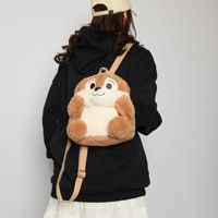 2024 nouvelle personnalité dessin animé grande capacité poilu doux fille sac à bandoulière mignon écureuil en peluche sac à main