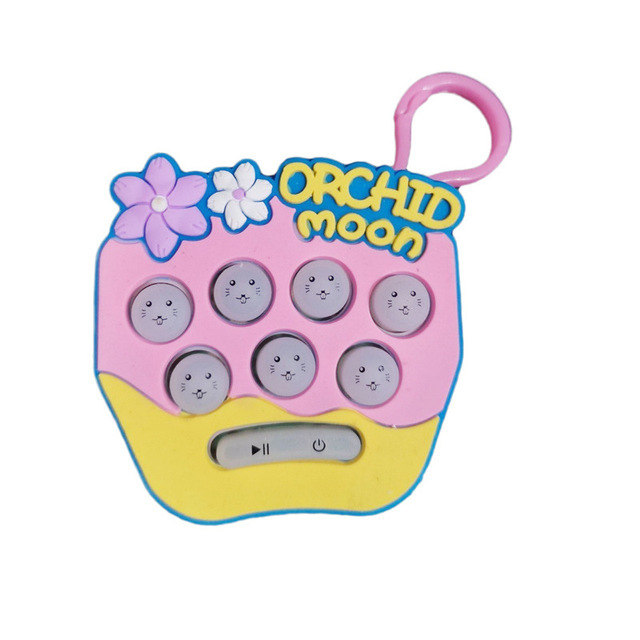 Wholesale Mini Handheld Game Machine Cartoon Pattern Whack-a-mole Electronic Light Relief Toy Small Key Chain