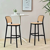 Chaise de bar en rotin plastique moderne, polyvalente, pour salle à manger en plein air, hôtel, restaurant, salon, salle de sport, café, atelier, bar à domicile