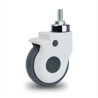 Chariot médical silencieux à roulettes pour soins de lit d'instrument 3/4/5 pouces vis lit plat universel PVC TPR roue frein roulette pivotante