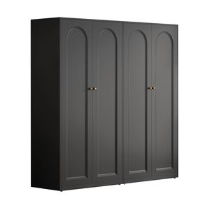 Hinged Door Wardrobe 1980mm Wide Four Doors Moistureproof Bedroom Storage Cabinet For Children Adults Elderly - Product Image 5