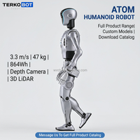 TERKOBOT ATOM Max, Robot Humanoide Bípedo de Tamaño Completo, 41DOF, Carga Útil de 7 kg, IA Incorporada, Robot de Servicio Industrial con Control Remoto MR