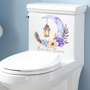 Dessin animé fleur papillon Rose plante verte <span class=keywords><strong>toilette</strong></span> autocollant salle de bain décoration <span class=keywords><strong>papier</strong></span> <span class=keywords><strong>peint</strong></span> auto-adhésif PVC sticker mural - Product Image 3