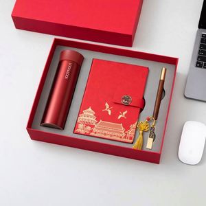 Juego de Regalo Empresarial de Acero Inoxidable Estilo Chino, Modelo 048, Termo, Cuaderno A5, Memoria USB, Tendencia Nacional - Product Image 4
