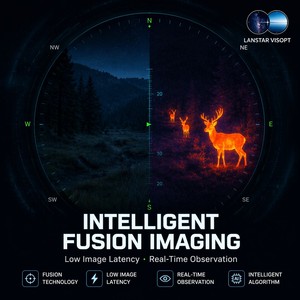 Jumelles thermiques HD Fusion avec fusion d'image intelligente CMOS pour faible luminosité, poids léger de 1,4 kg, optique pour 8h de fonctionnement continu - Product Image 2