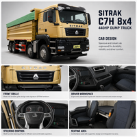 Camion benne SITRAK C7H 8x4 Euro 3 440HP d'occasion avec transmission manuelle 12 vitesses HW25712 pour l'exportation