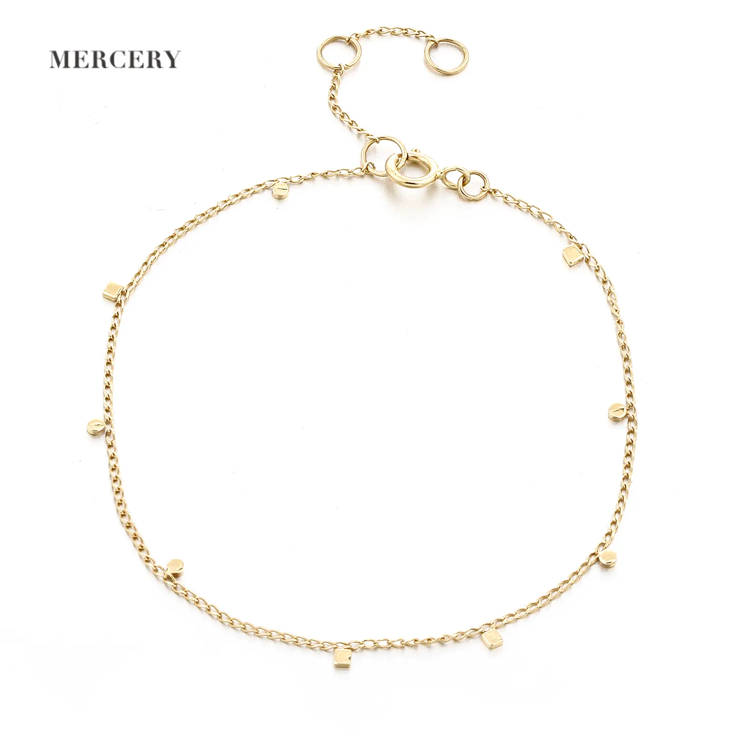 Mercery 14K Solid Gold Armband Frauen Charme Schmuck Diamant Benutzerdefinierte Designer Echt Gold Kette Neue Stil 2021 Nette Armband