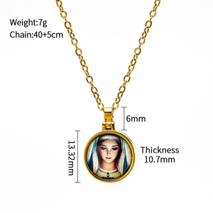 Colgante de caja abierta multicolor, collar de medallón flotante redondo de acero inoxidable flotante, venta al por mayor, fábrica de alta calidad - Product Image 6