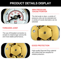 Mini Pressure Gauge 32mm Steel Joint Back or Bottom Connection for Hydraulic Pneumatic Systems