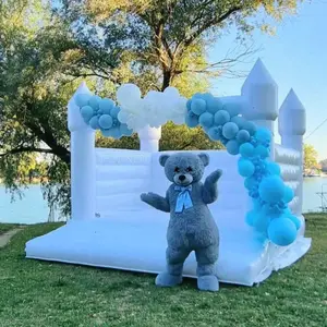 Outdoor Wedding Castle White Inflatable Bouncer House Jumping Bouncy Castles For Sale