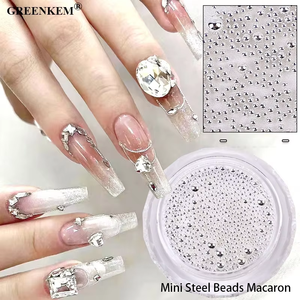 <span class=keywords><strong>Mini</strong></span> perles en acier <span class=keywords><strong>Macaron</strong></span> décorations pour ongles ensemble mélange taille or argent or Rose or acier inoxydable Caviar perles ongles strass - Product Image 6