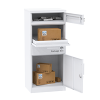 Boîte à colis en acier galvanisé Fuluoshi, boîte aux lettres intelligente à 3 niveaux, grande capacité, autoportante, antivol, étanche, pour la maison, à placer sur le trottoir