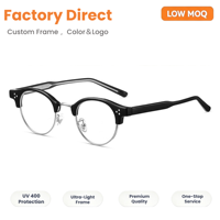 Monture de lunettes semi-cerclées professionnelle TR90 CP avec verres PC anti-lumière bleue pour montage de verres de prescription