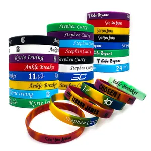 Gepersonaliseerde Geschenken Custom Rubber Siliconen Sport Sieraden Reliëf Polsbandje Heren Polsband Armband