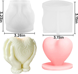 Molde de Silicona para Velas Aromáticas en Forma de Corazón, Apto para Decoración de Bodas, Moldes para Yeso y Repostería - Product Image 2