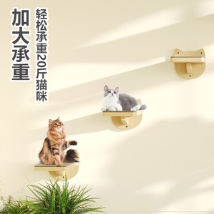 Wood Wall Mounted <b>Cat</b> <b>Shelf</b> With Scratch Board For <b>Cats</b> Modern Pet Furniture Rectangle Solid Design - Product Image 1