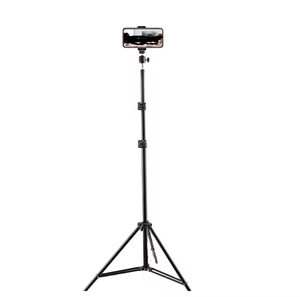 Supporto Pieghevole <span class=keywords><strong>per</strong></span> Telefono Cellulare, Treppiede Estensibile 2m <span class=keywords><strong>per</strong></span> Smartphone e Luce ad Anello - Product Image 1